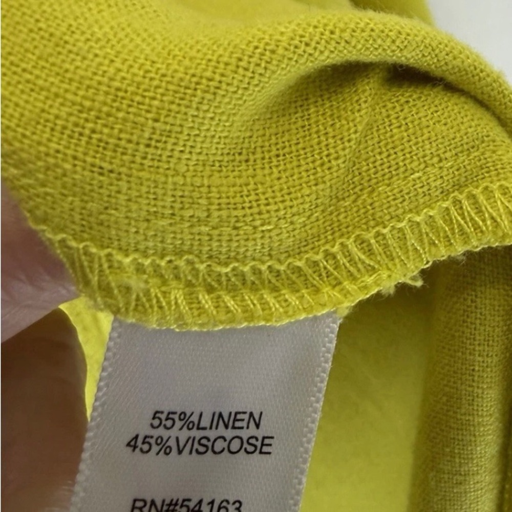 Andrew Marc New York Lime Green Chartreuse Lightweight Linen Blazer Small Summer - Picture 7 of 7